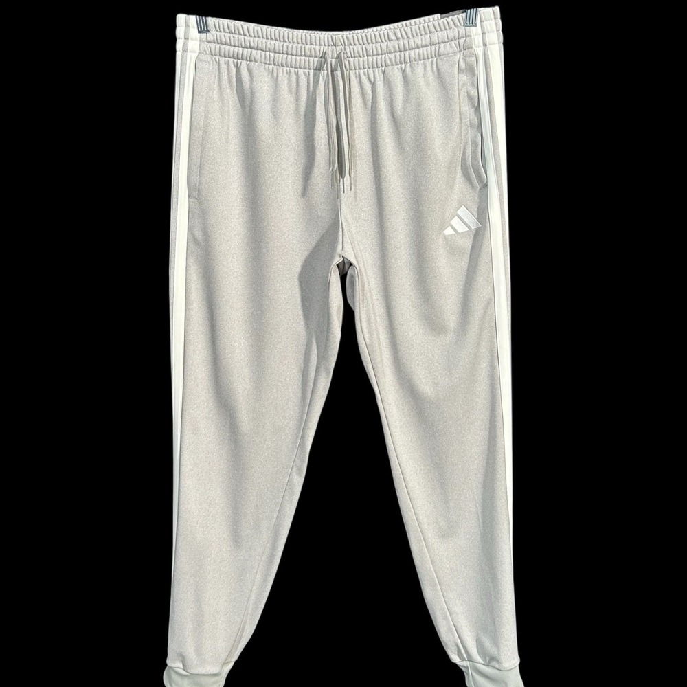 Adidas Men's Athletic Tricot Melange‎ Track Pants Size XL (35x30") Gray-White